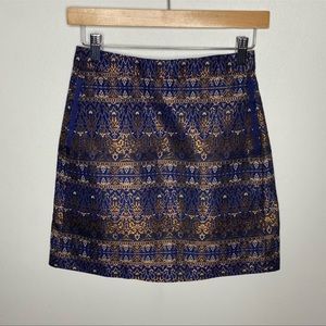 new MASSIMO DUTTI women dress skirt blue gold sz USA 4 - EUR 36